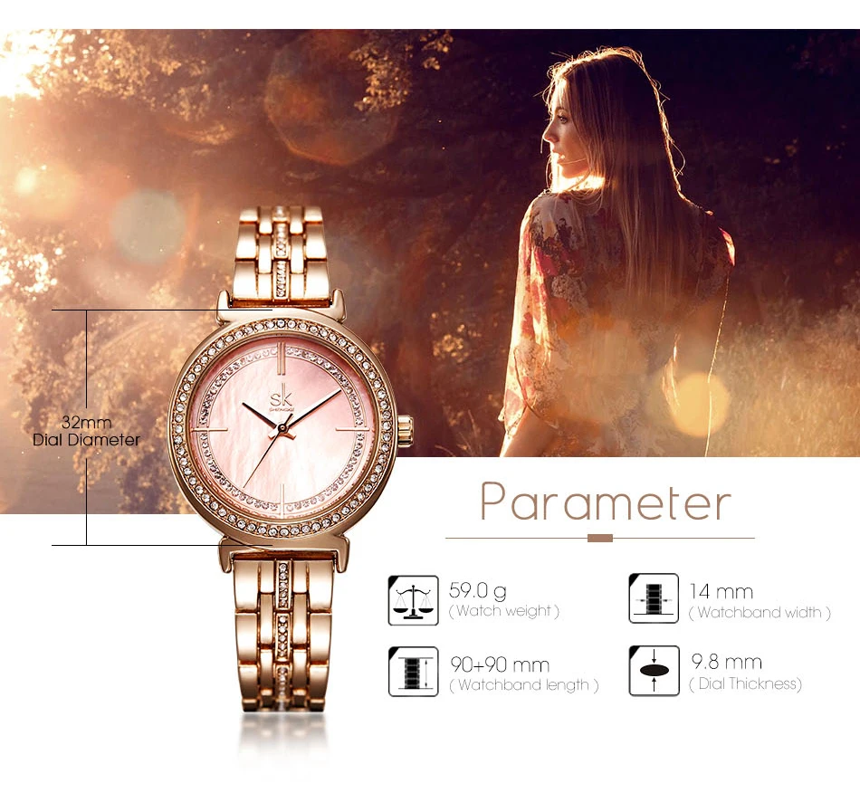 SHENGKE женские наручные часы Kol Saati из розового золота, часы из нержавеющей стали для женщин SK, лучший бренд класса люкс, relogio feminino relojes