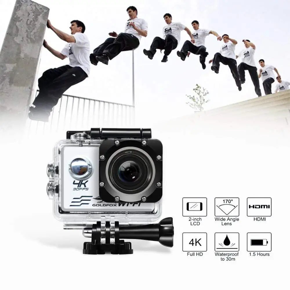 

Ultra HD 4K Wifi Action Camera 30fps 16MP 170D 1080P Sport Camera Mini DVR 30M Waterproof cam Extreme Sports Video Camera