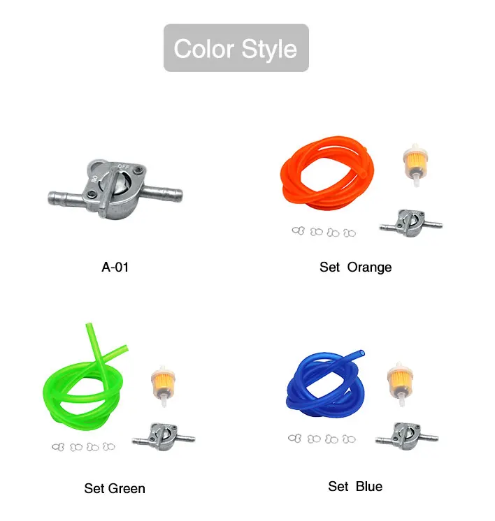 ZSDTRP Универсальный 6 мм бензиновый масляный топливный фильтр и топливная трубка и масляный переключатель набор для мотогонок мопед скутер Байк ATV