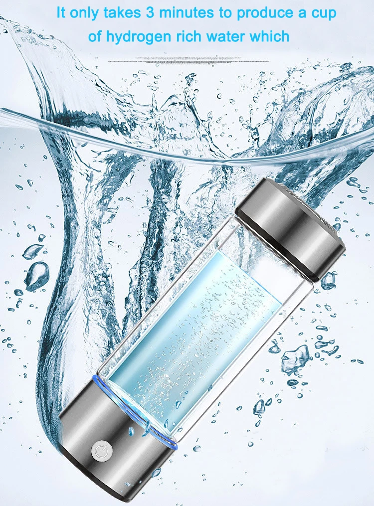 600ML Portable Generator Ionizer For Pure H2 Rich Hydrogen Water Bottle