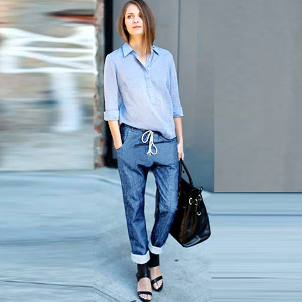 

Jeans Woman 2019 New Spring Fashion Washed Elastic Denim Trousers Pencil Slim Long Pants Imitation Jean Femme 7.15