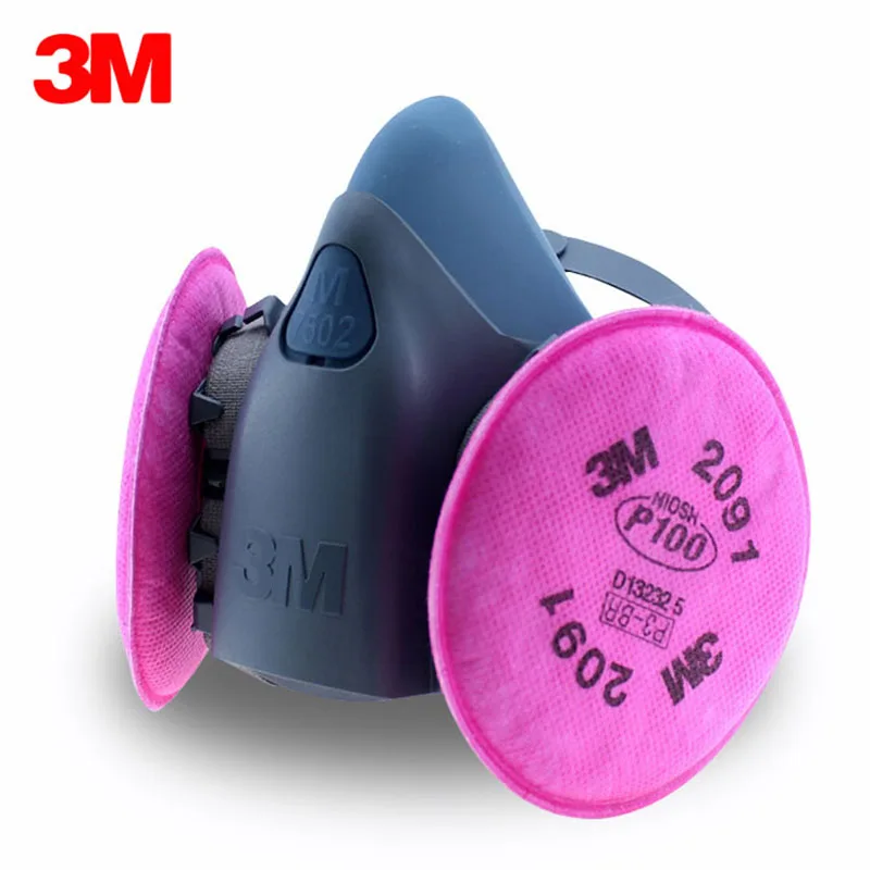 

3M 7502 Mask+2091CN Filter cotton High efficiency Anti Industrial Construction Dust Pollen Haze Safety Protect Mask Respirator