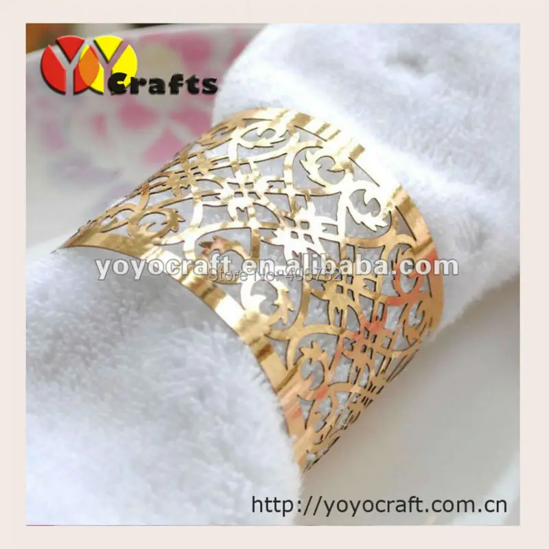 sample TW002 eco friendly gold metallic paper cheap bulk napkin ring