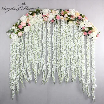 

2M luxury wedding Road cited flowers rose peony hydrangea mix DIY arched door Flower Row Window T station wedding decoration