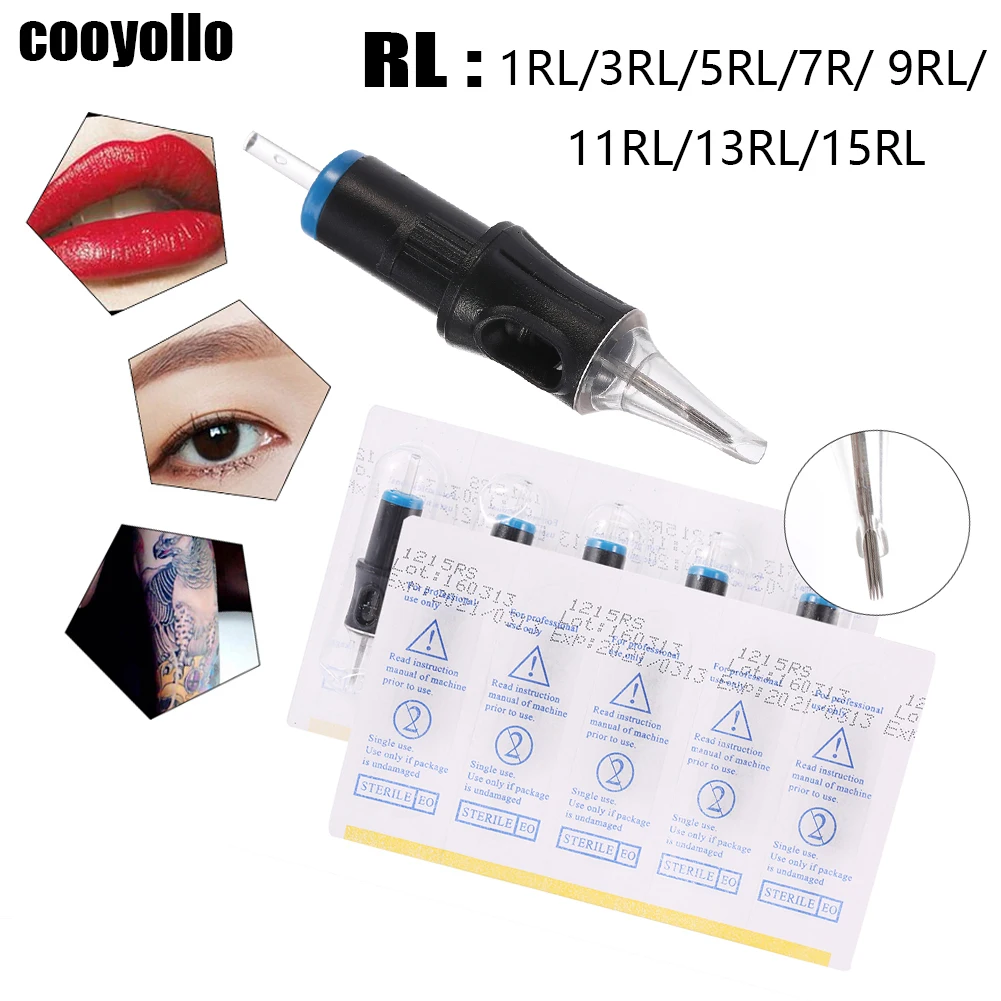 

10pc Disposable Tattoo Cartridge Needles Sterilized Permanent Makeup Tattoo Pen 1RL/3RL/5RL/7RL/9RL/11RL/13RL/15RL Free Shipping