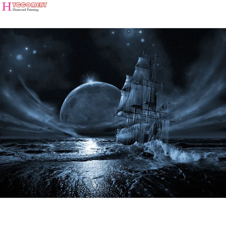 

5D diy Diamond Painting full square scenic Fantasy Ship Diamond Embroidery Cross Stitch Diamond Mosaic decoration gift