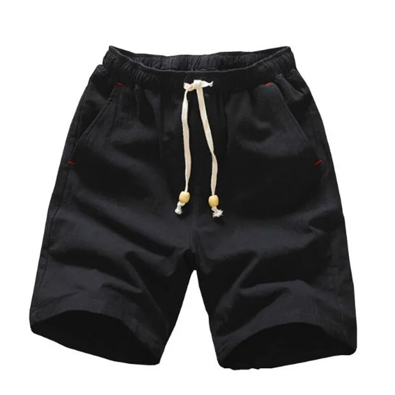 Promo 2019 Summer Cotton linen Shorts Loose Men's Casual Shorts Drawstring Waist slim Fit beach Shorts Men Plus Size 4XL 5XL