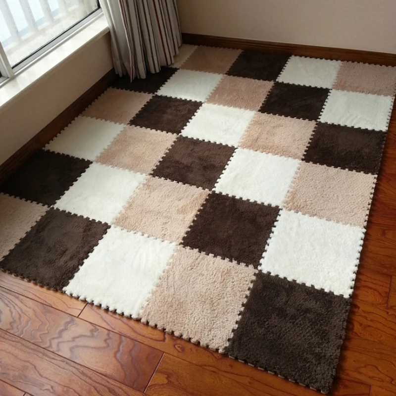 

4 pcs/ set 30*30cm Carpet Living Room bedroom Children Kids Soft Carpet Magic Patchwork Jigsaw Splice Heads Climbing Baby Mat