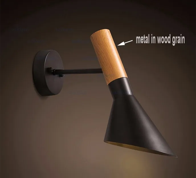 Lâmpada de Parede Padrão de Madeira Grão de Metal Lâmpadas de Ferro aj Moderna Arandela Willlustr Design da Luz da Parede Iluminação Nórdico Preto Branco 4 designer wall lamp