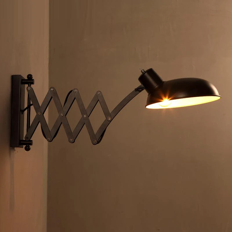 Us 148 0 Retractable Wall Sconce Black Iron Lamp Loft Vintage Sconces Extend Arm Light Swing Led Lighting Home In Us 148 0 Retractable Wall Sconce Black Iron Lamp Loft Vintage Sconces Extend Arm Light Swing Led Lighting Home In