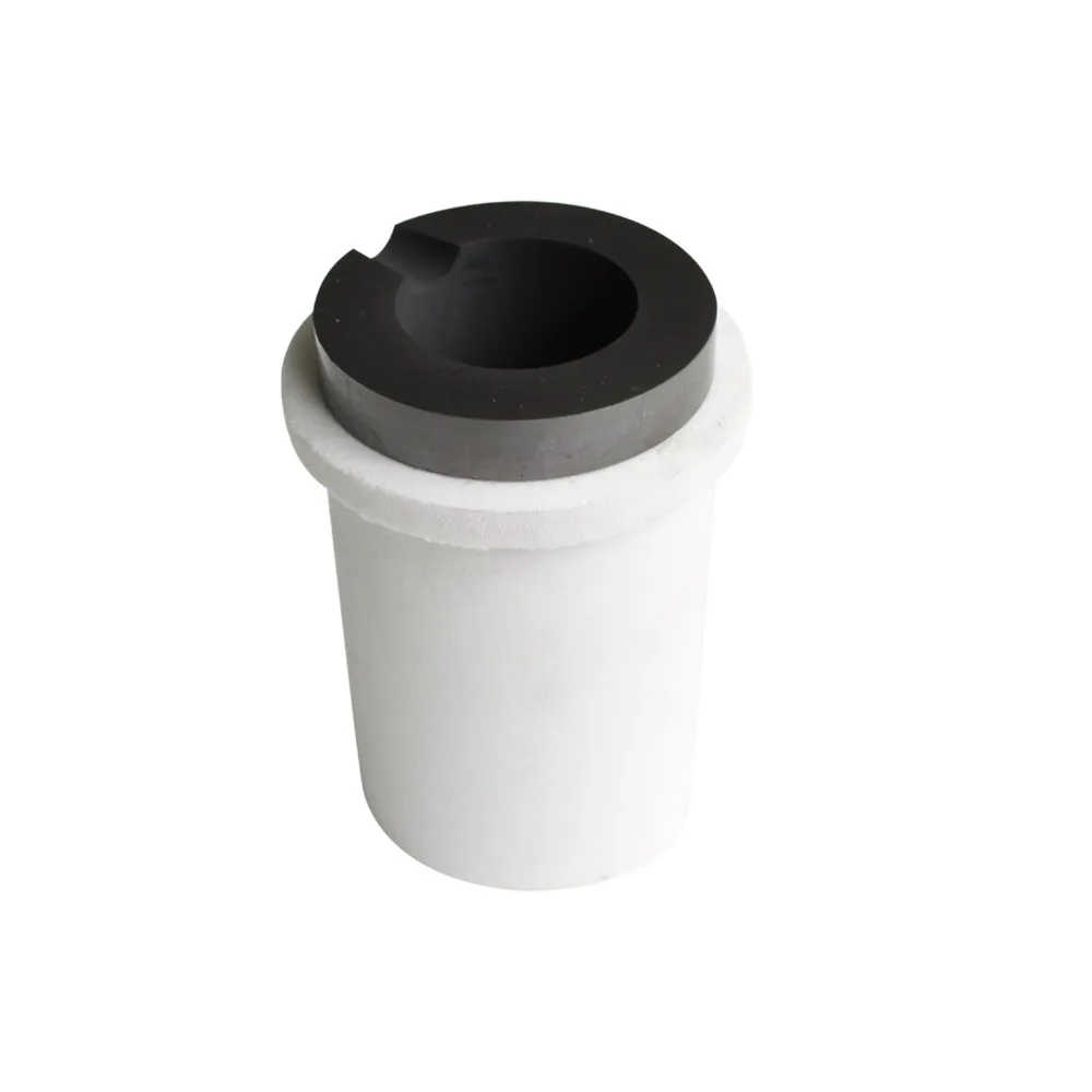 GRAPHITE CRUCIBLE WITH CERAMIC HOLDER 2 KG CAPACITY PURE SILVER