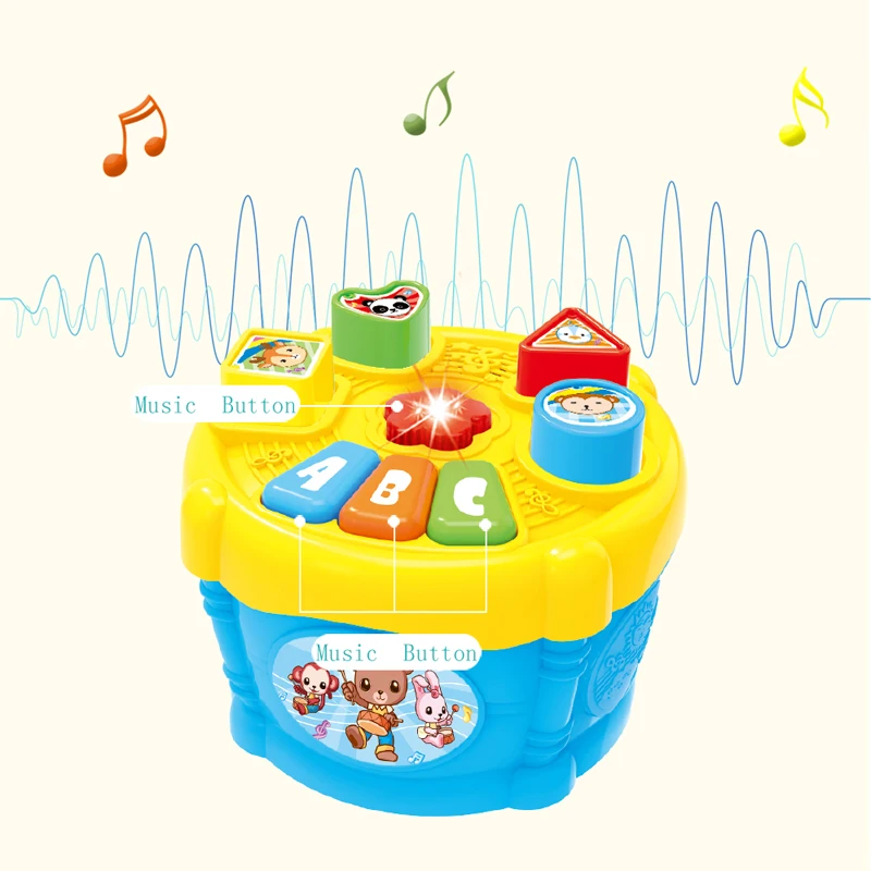 

Children Learning Education Toys Colour & Shape Blocks Matches Educational Box Intelligence Puzzle Musical Blocks Toys Gift