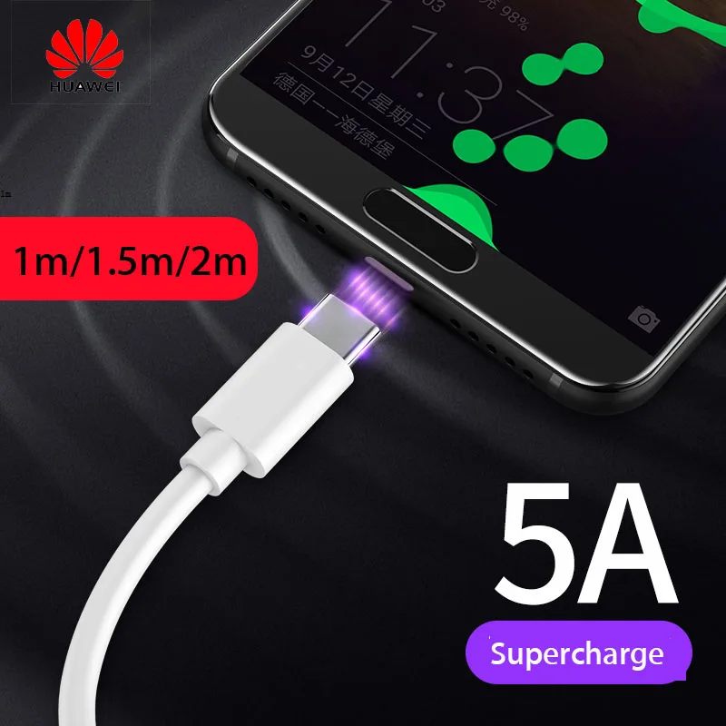

original supercharge cable for Huawei p30 P20 mate 20 P10 plus pro honor note10 magic 2 V20 5A Type C Cable Super charging cord