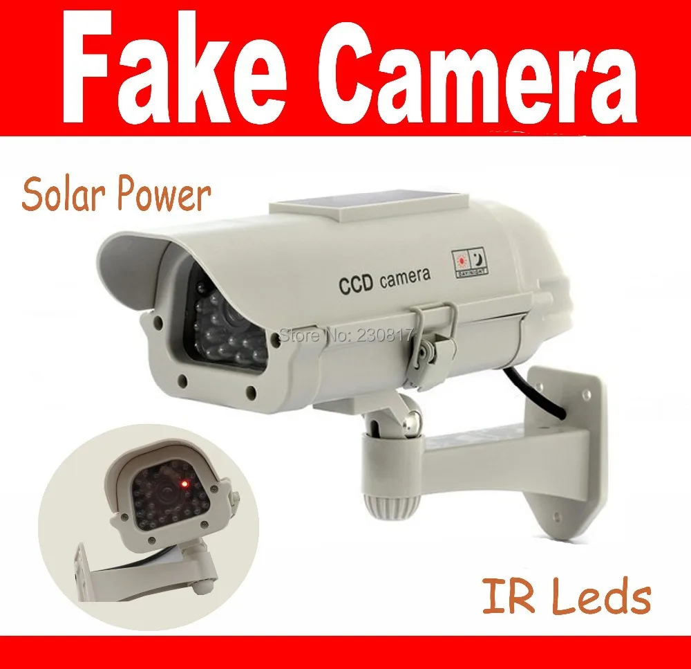 Dummy Camera Solar Power/AA battery LED Light Flashing Fake camera waterproof Outdoor use for