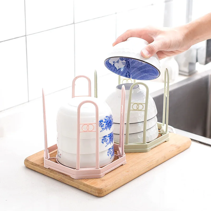Plastic Dish Rack 6 Grids Kitchen Organizer Holder Kitchen Supplies Sponge Towel Storage Holders