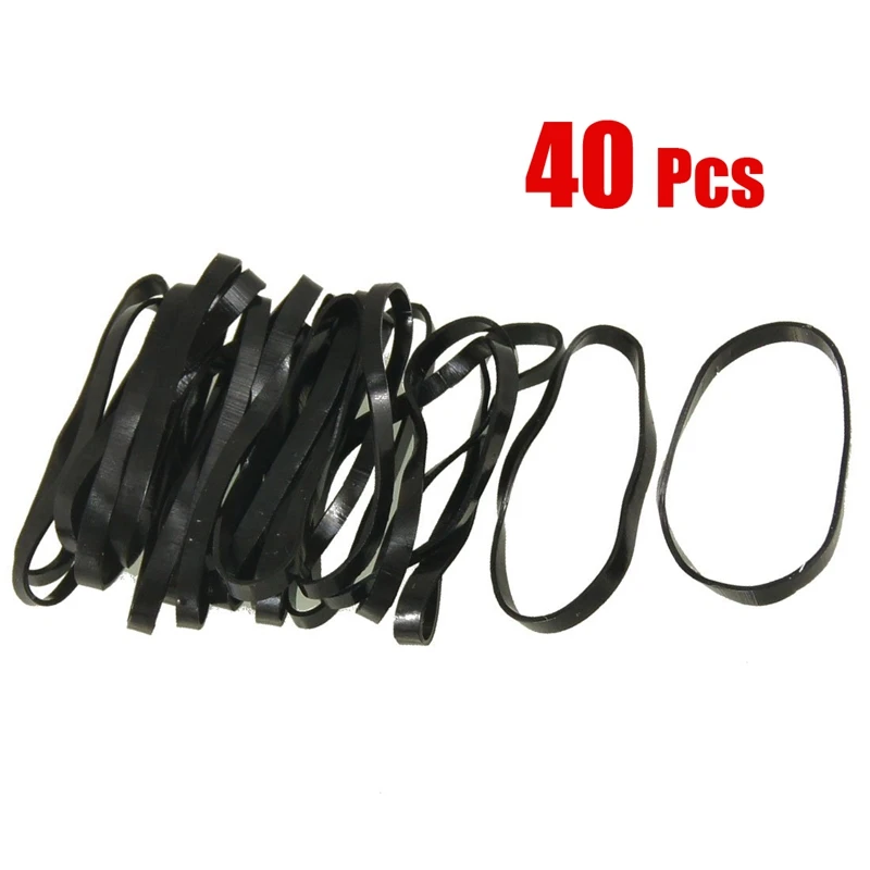 

40 Pieces Black Elastic Rubber Band Hair Tie Ponytail Holders