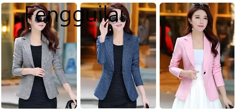 Plus Size 4XL Women Blazers And Jackets 2019 New Spring Autumn Slim Single Button Blazer Feminino office Commerce Blazer Female