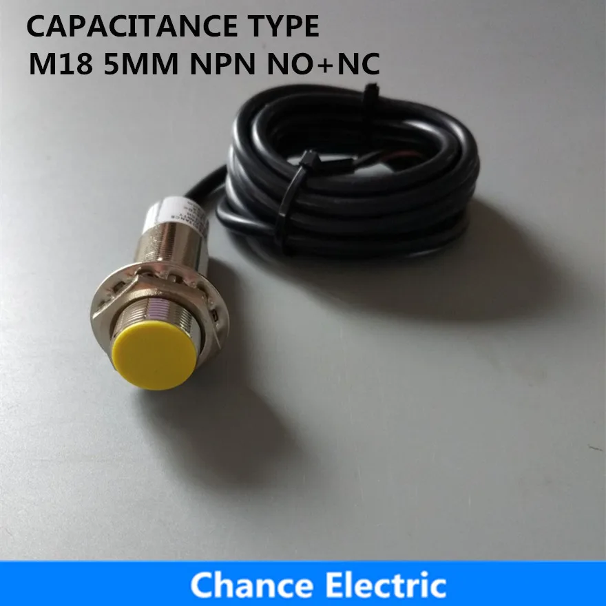 capacitive proximity sensor M18 detect 5mm distance NPN NO NC LED