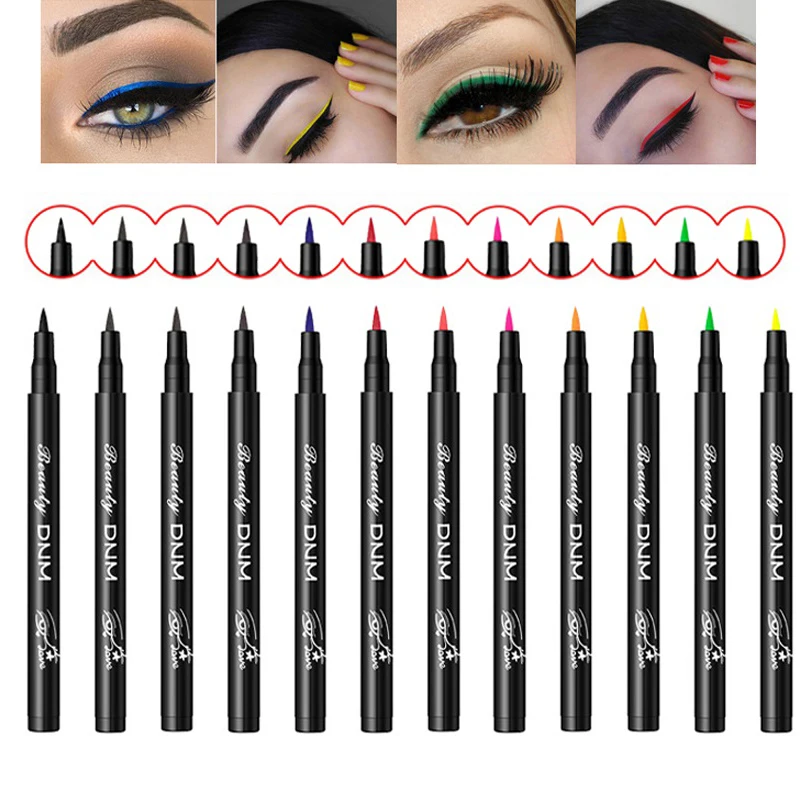 

2019 Hot 12 Color Matte Eyeliner Liquid Pencil Waterproof Make Up Eye Liner Black Blue Red Green Brown Matte Liners Eyes Makeup