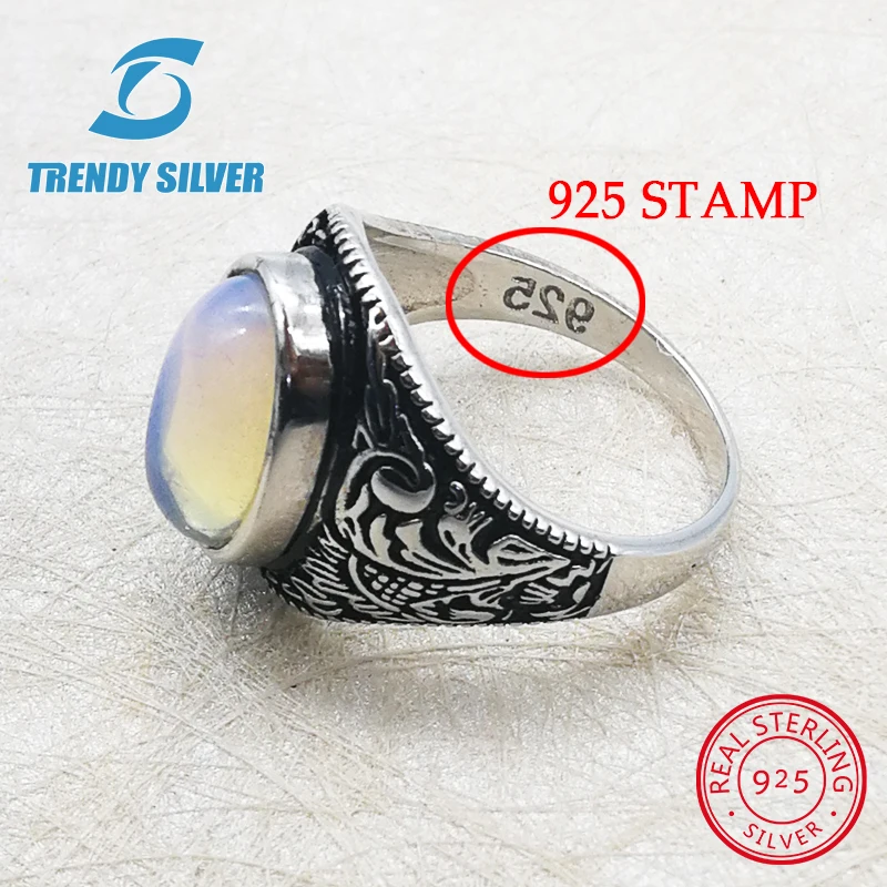 Серебро 925 ювелирные изделия мужские кольца мужские аксессуары бирюзовый драгоценный камень Природный Оникс Агат модное серебристое