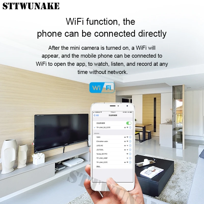 STTWUNAKE 1080P HD мини камера DV ночного видения wifi электронные часы ip радио няня микро