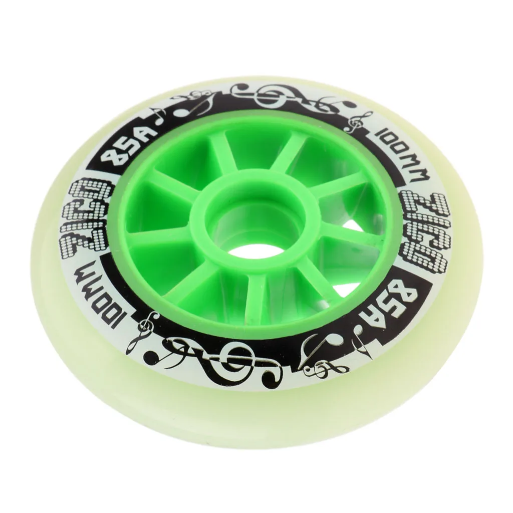 Green 100mm 4 цвета Высокое качество PU роликовые коньки запасные скоростные колеса роликовые коньки аксессуары - Цвет: Green 100mm