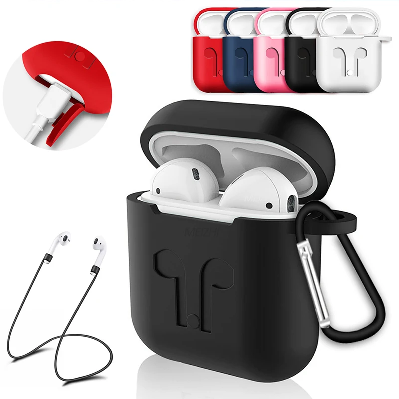 Мягкий силиконовый чехол для Apple гарнитура Airpods защитный противоударный