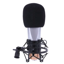 Профессиональный конденсаторный микрофон 3,5 мм Проводной Звук для записи и трансляции конденсаторный микрофон с держателем кронштейна