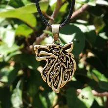 Nudo Lobo colgante animal pareja collar pagano joyería gota envío(China)