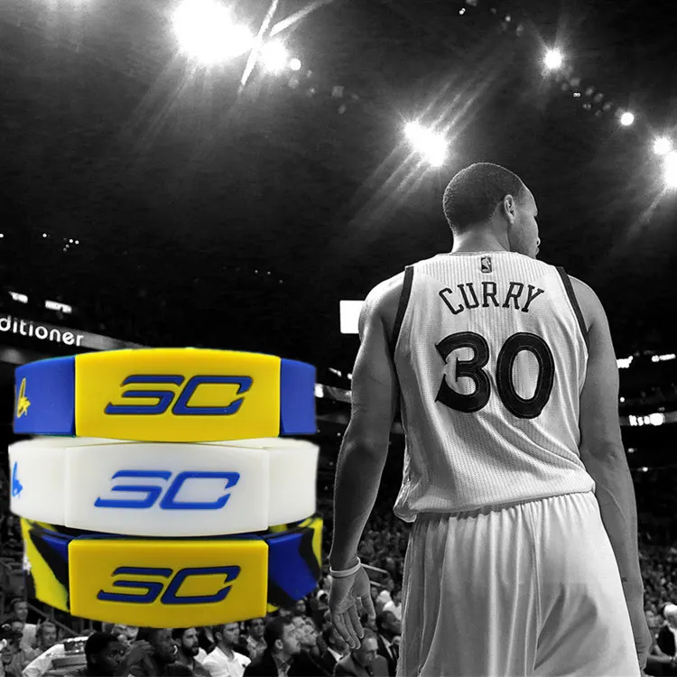3 Colors Basketball Star Stephen Curry Luminous Bracelet Silicone