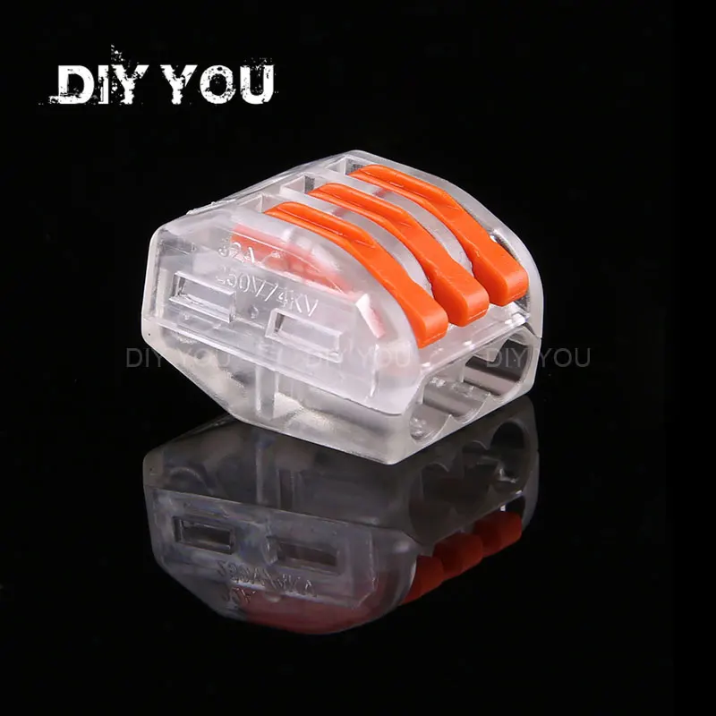

30/50/100PCS PCT-213T DIY YOU 222-413 3Pin Mini Fast Wire Connectors Universal Wiring Cable Connector Push-In Terminal Block