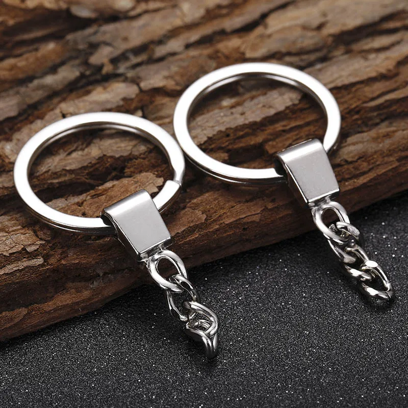 

10pcs Key Chain 2.0*30mm Durable Key Ring High Quality Alloy Split Ring with Chain Clasp for DIY Keychain Making Accessories