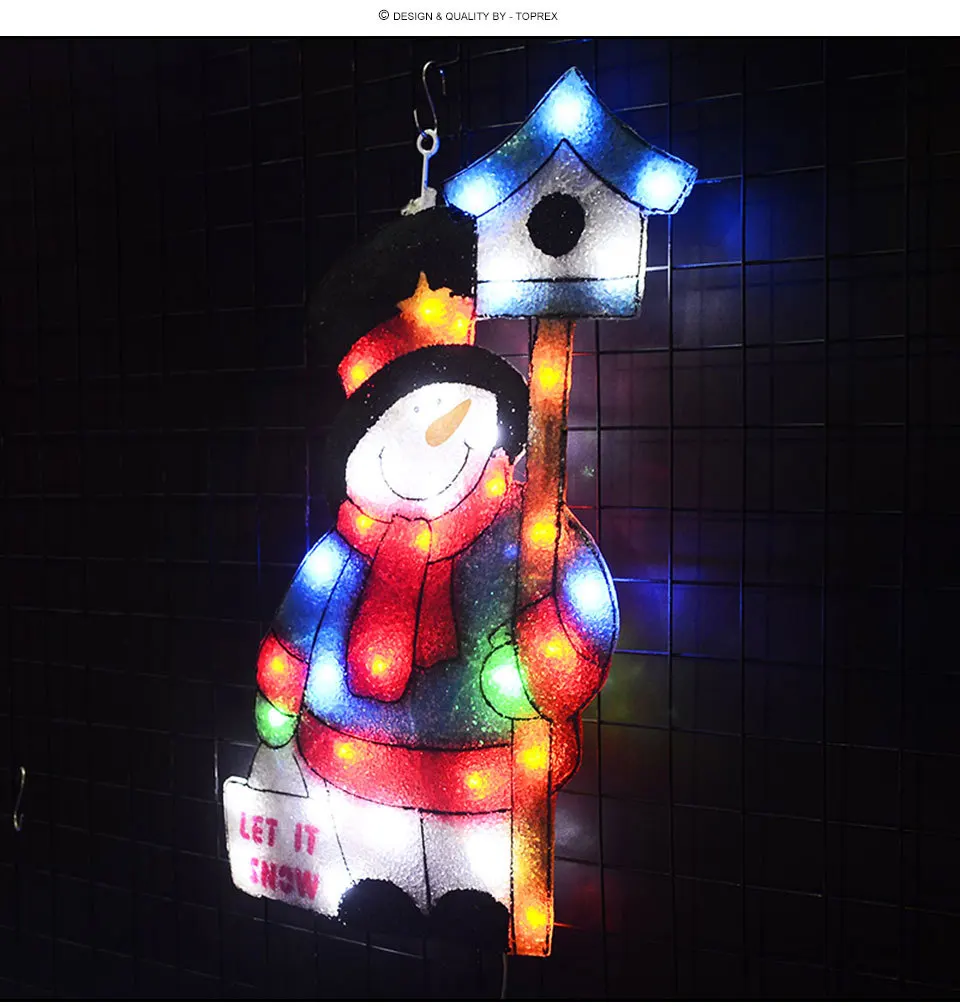 24 в рождественское изображение снеговика свет-22,24 дюймов. Высокие сказочные декоративные рождественские огни украшение для праздника домашняя лампа в форме новогодней елки
