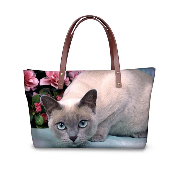 FORUDESIGNS/Сумочка для животных для женщин, Повседневная сумка через плечо, Черная 3D кошка, женская сумка, большая Женская дорожная сумка Bolsa - Цвет: H4334AL