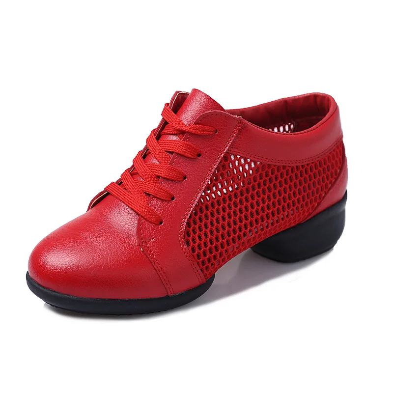 

Net new dance shoes woman sports breathable mesh soft bottom shoes female modern jazz women shoes Square sneakers