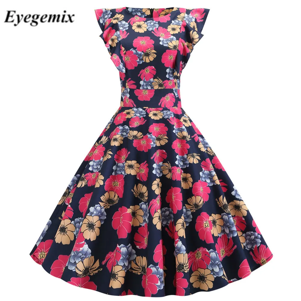 Женское летнее платье в стиле ретро 50 s 60 Robe Femme Rockabilly Pinup повседневные элегантные