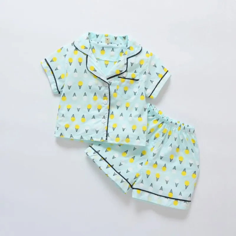 COOTELILI Baby Girl Clothes Toddler  Kids Boy Summer Clothes Ice Cream Printing Pijama Infantil Comfortable Pajama Set 80-120cm  (17)