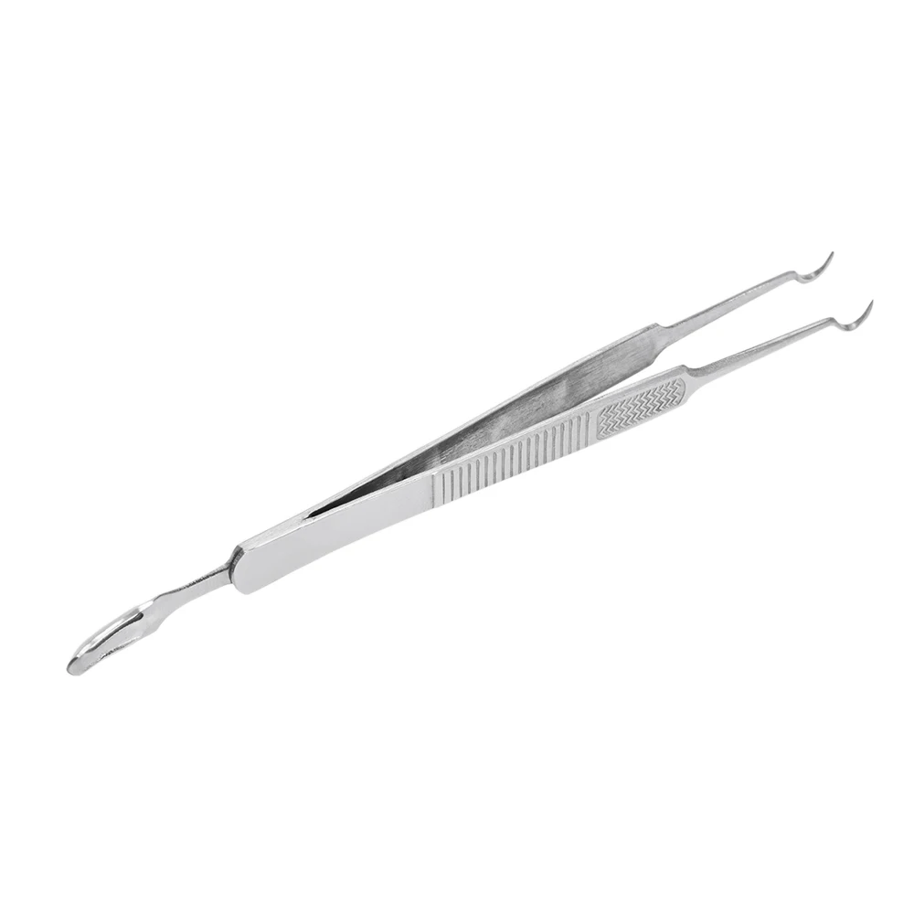 

Double-headed Acne Tweezer Bend Curved Stainless Steel Pimple Needle Blackhead Removal Acne Clip Tweezer Face Comedone Extractor