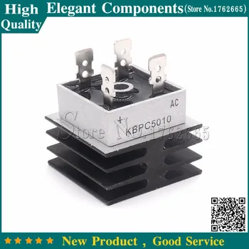 

1PCS KBPC5010 50A 1000V Bridge Rectifier Diode With Rectifying Bridge Heat Sinks 35*35*17 Aluminum Radiator For Bridge Rectifier