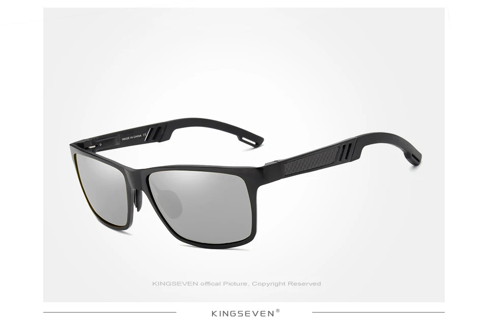 KINGSEVEN Aluminum Square Frame Sunglasses Men's Coating Mirror