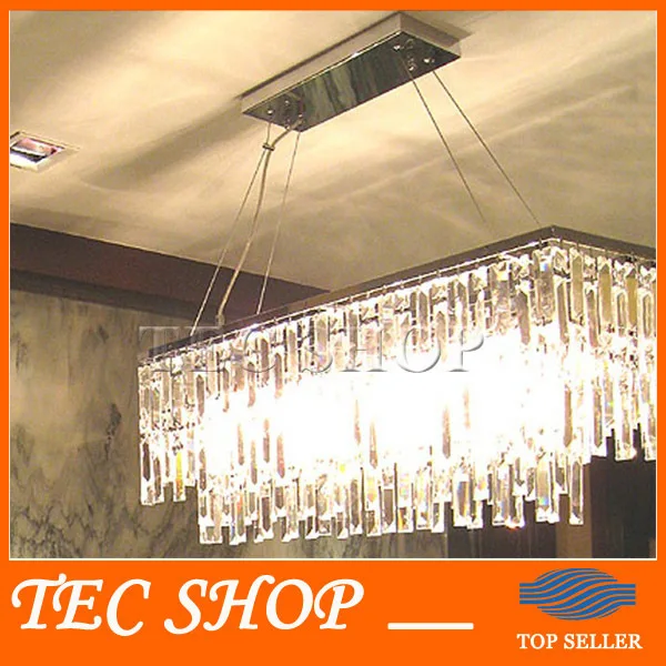 

Best Price Modern Rectangle K9 Crystal Chandelier Restaurant Light Luxury Lustres Crystal Lamp for Bar E14 LED Lighting Fixture