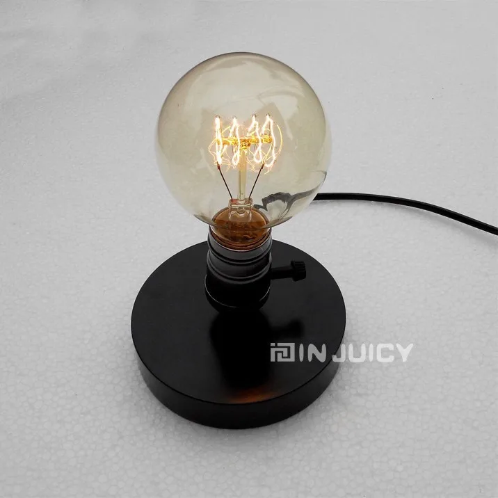 Injuicy освещение Nordic Винтаж промышленный стол настенный светильник Edison деревянная настольная лампа E27(дерево/черный) для прикроватной учебы чтения освещение