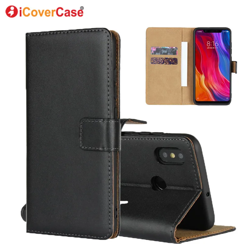 Кожаный флип-чехол для Xiaomi Mi 8 чехлы бумажник Coque аксессуары чехол-книжка футляр