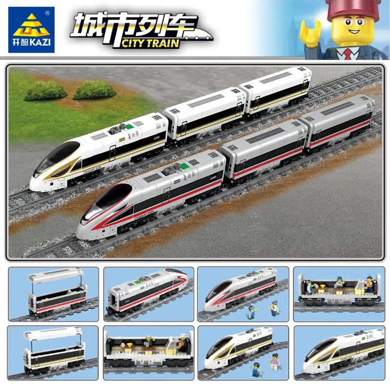 

KAZI City Electric Revival Train Tracks Rail Power Function LegoINGly Technic Creator Building Blocks Bricks Toys For Children