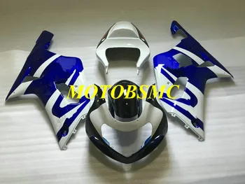 

Custom Fairing kit for GSXR600 750 K1 01 02 03 GSXR 600 GSXR750 2001 2002 2003 ABS White blue Fairings set+gifts SG16