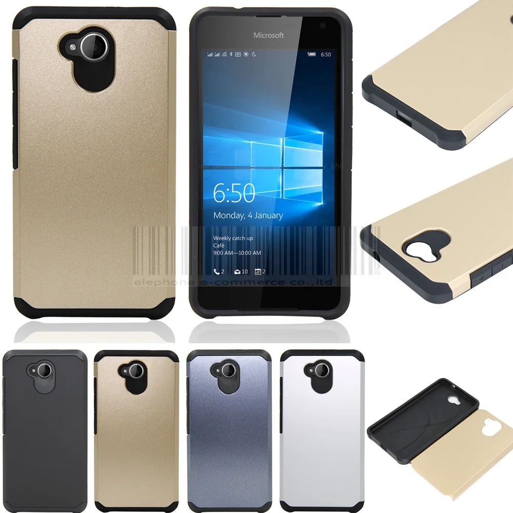 

Phone Case For Nokia Microsoft Lumia 650 Dual Layer TPU+PC Anti-shock Slim Hybrid Impact Armor Case Hard Protective Cover