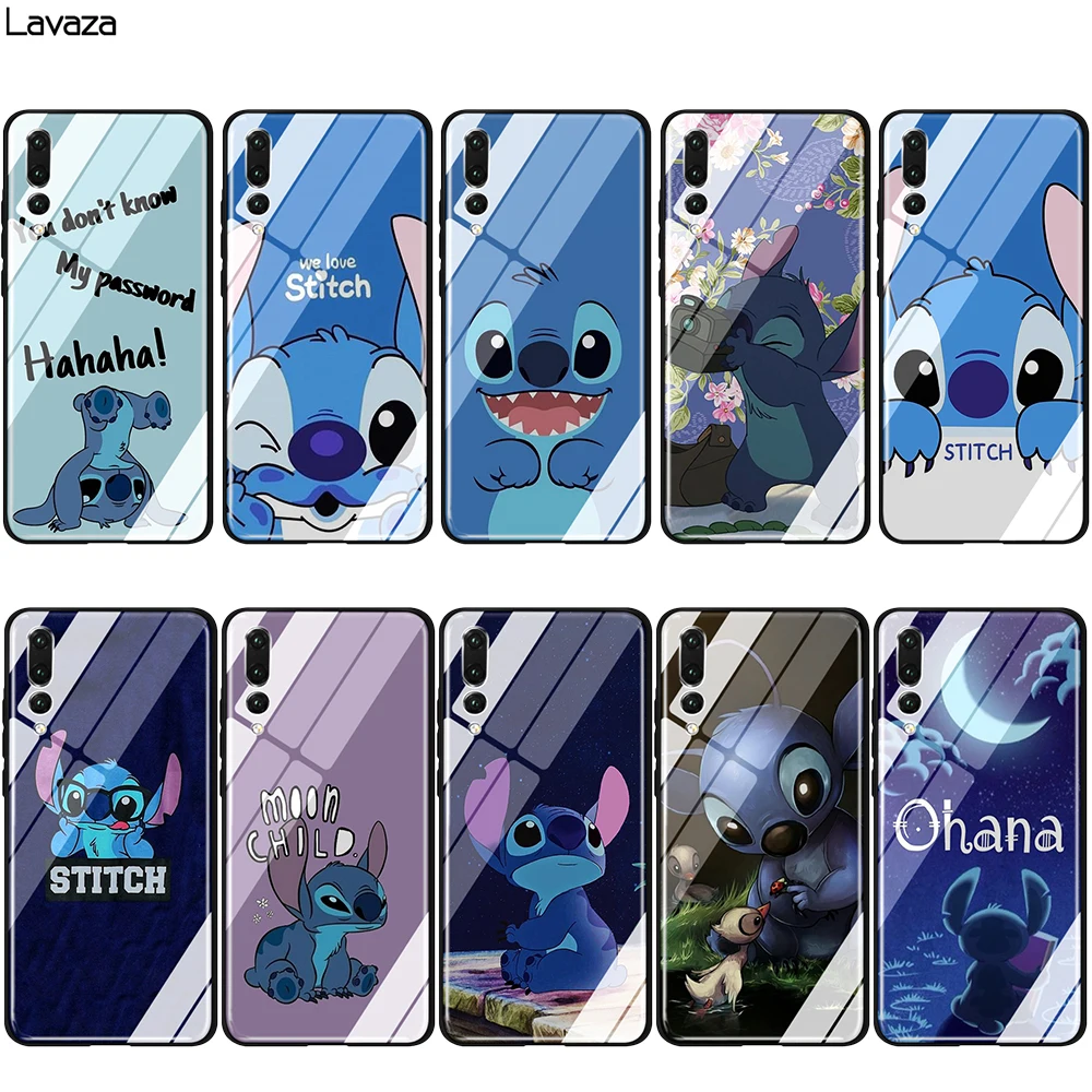 

Lavaza we love stitch Glass TPU Case for Huawei Mate 20 P10 P20 P30 Y6 Y9 P smart lite Pro 2018 2019