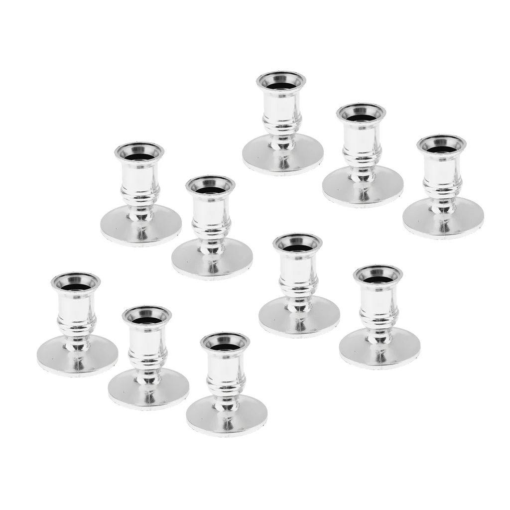 10pcs Plastic Pillar Candle Base Electronic Taper Candle Stand Holder Candlestick