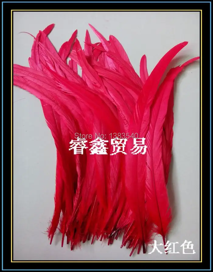 

Wholesale! 100pcs natural rooster tail hair red 30-35 cm / 12 - 14 inches