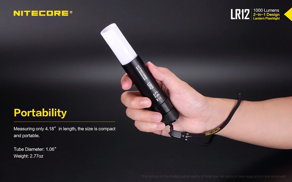 NITECORE LR12 ультра яркий мини-фонарик два в одном кемпинг прожектор многоцелевой фонарик